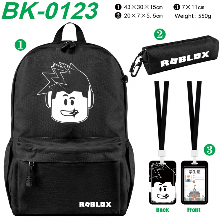 Roblox Waterproof nylon canvas backpack pencil case identification set 43X30X15cm