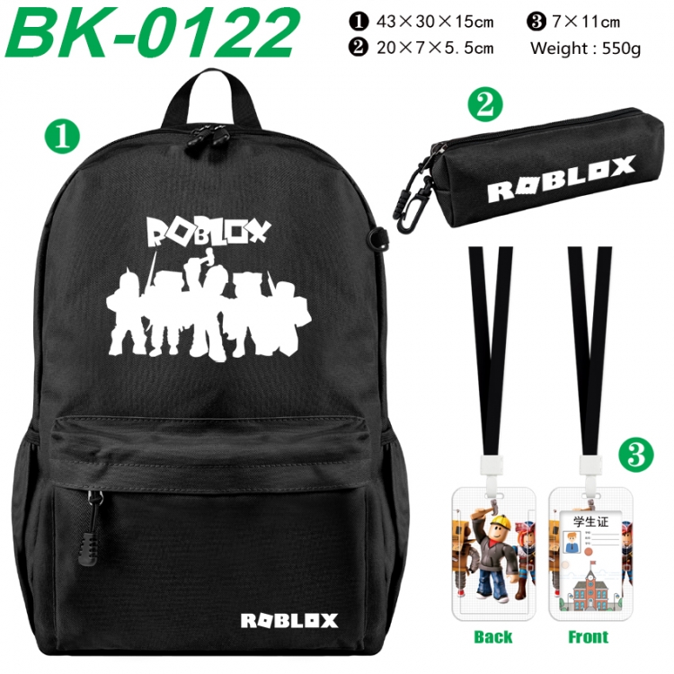 Roblox Waterproof nylon canvas backpack pencil case identification set 43X30X15cm