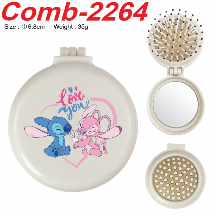 Lilo & Stitch UV printed student multifunctional small mirror and comb 6.8cm  price for 5 pcs