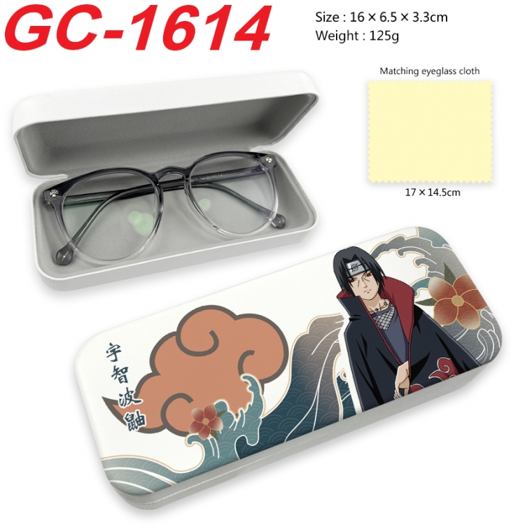 Naruto Anime UV printed PU leather material glasses case 16X6.5X3.3cm