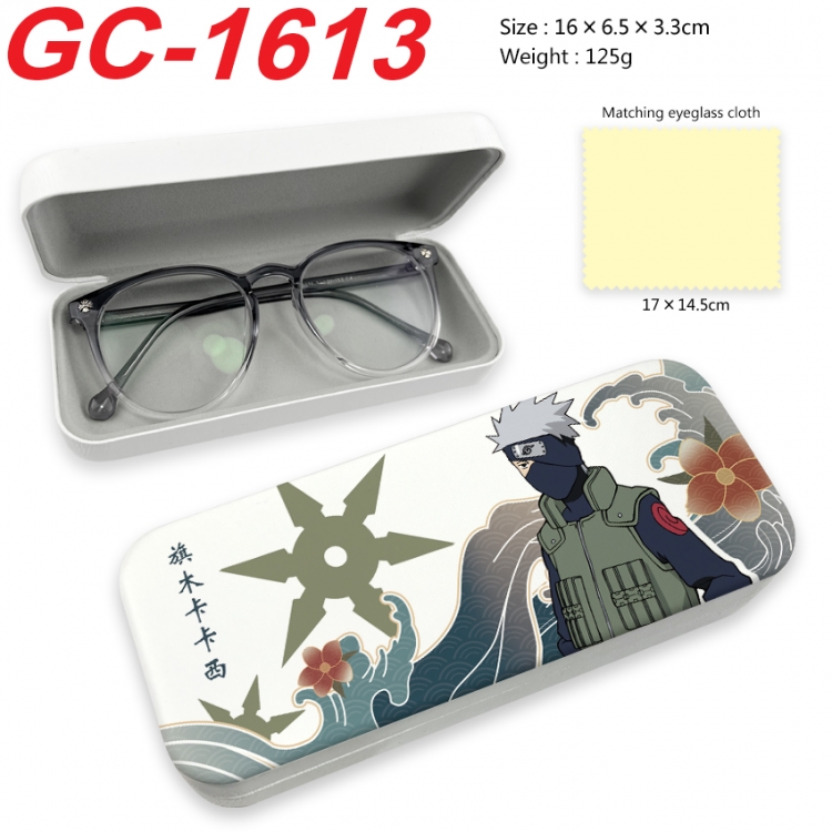 Naruto Anime UV printed PU leather material glasses case 16X6.5X3.3cm