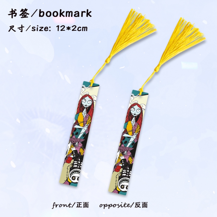 The Nightmare Before Christmas Anime full-color printed metal bookmark stationery accessories 12X2CM price for 5 pcs