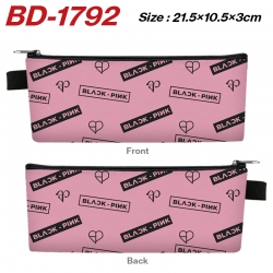 BLACK PINK Anime PU Leather Zi...