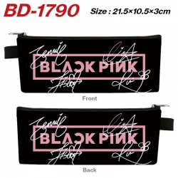 BLACK PINK Anime PU Leather Zi...