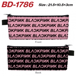 BLACK PINK Anime PU Leather Zi...