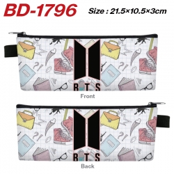 BTS Anime PU Leather Zipper Pe...