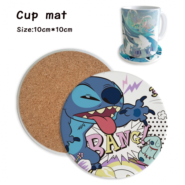 Lilo & Stitch Anime ceramic water absorbing and heat insulating coasters price for 5 pcs