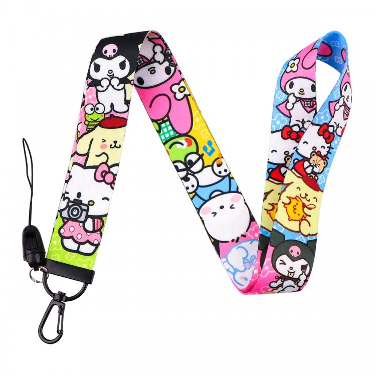 sanrio Black buckle long mobile phone lanyard 45cm price for 10 pcs  NR1097