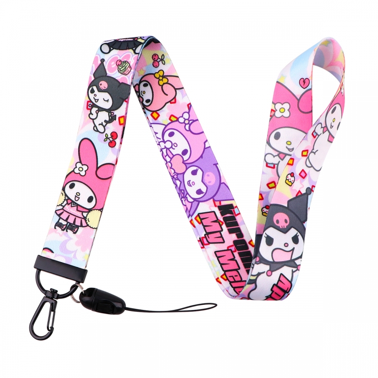 sanrio Black buckle long mobile phone lanyard 45cm price for 10 pcs NR1095