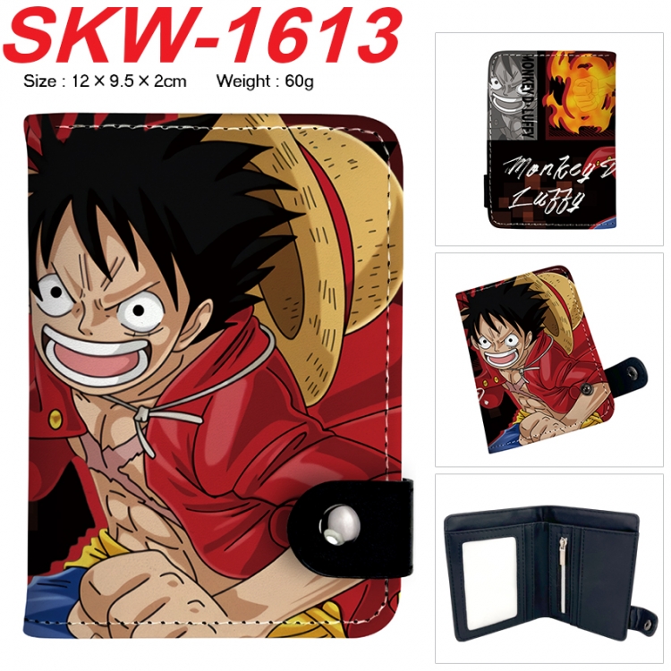 One Piece Anime vertical button folding wallet 12X9.5X2CM 60g