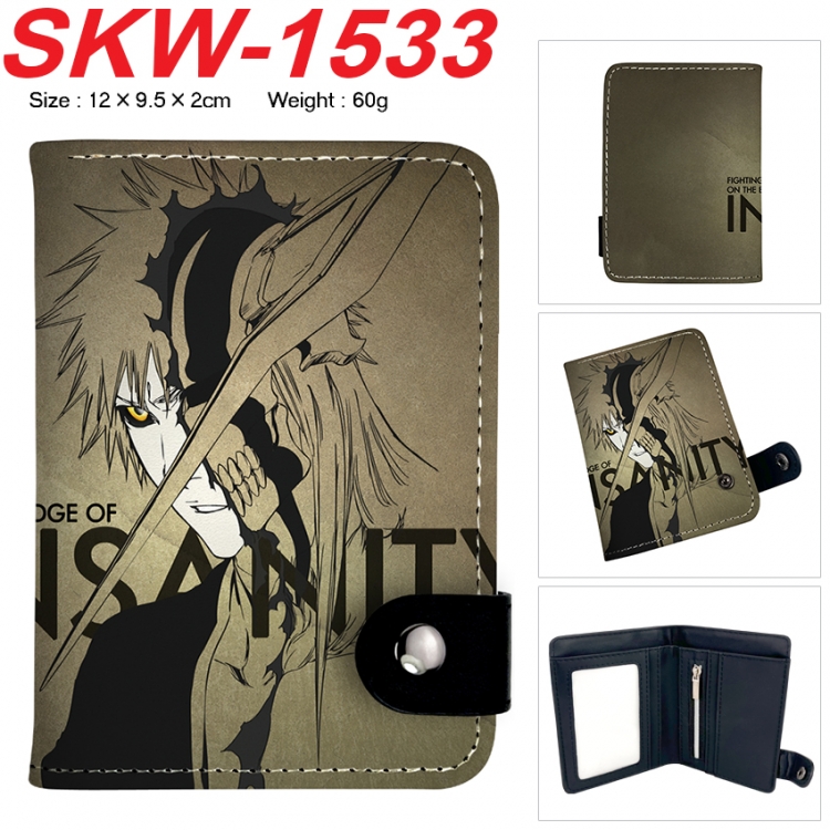 Bleach Anime vertical button folding wallet 12X9.5X2CM 60g  SKW-1533