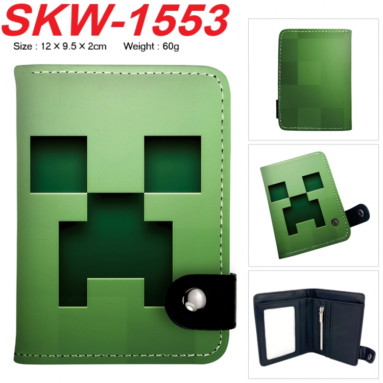 Minecraft Anime vertical button folding wallet 12X9.5X2CM 60g SKW-1553