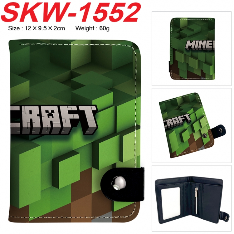 Minecraft Anime vertical button folding wallet 12X9.5X2CM 60g SKW-1552