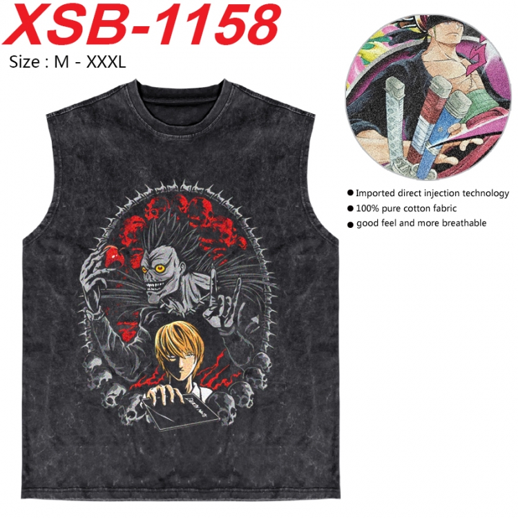 Death note Anime pure cotton wash vest T-shirt 250g M-3XL XSB-1158