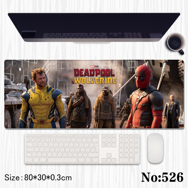 Mouse pad Deadpool Anime peripheral computer mouse pad office desk pad multifunctional pad 80X30X0.3cm