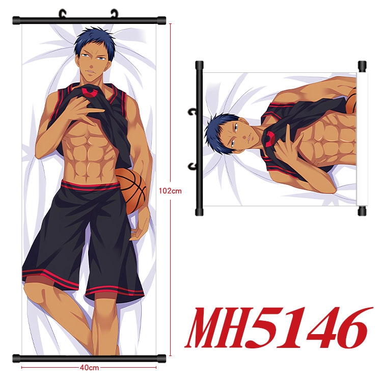 Kuroko no Basuke Anime black Plastic rod Cloth painting Wall Scroll 40X102CM 