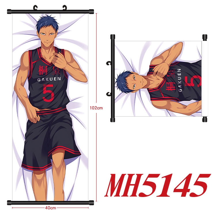 Kuroko no Basuke Anime black Plastic rod Cloth painting Wall Scroll 40X102CM 