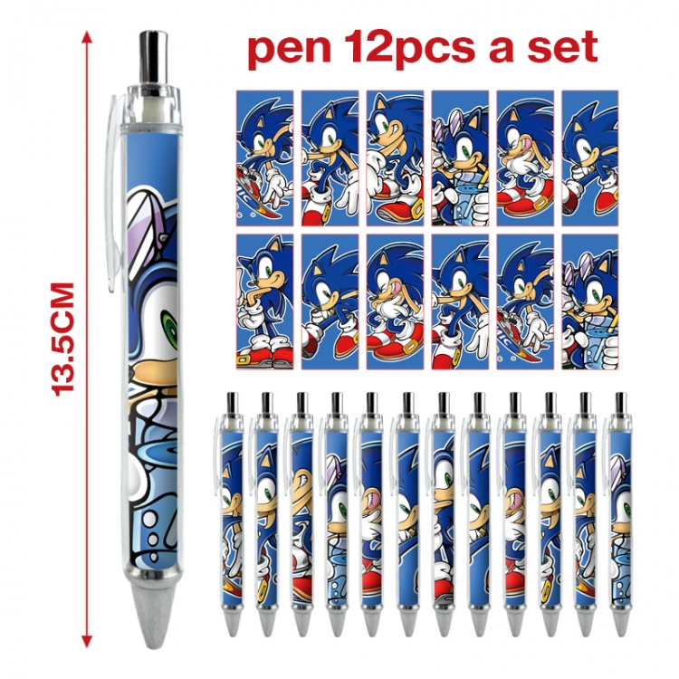 Sonic The Hedgehog anime peripheral student ballpoint pen a set of 12