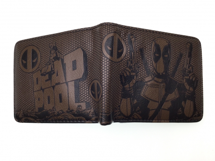 Deadpool Half fold embossed short leather wallet 11X10CM