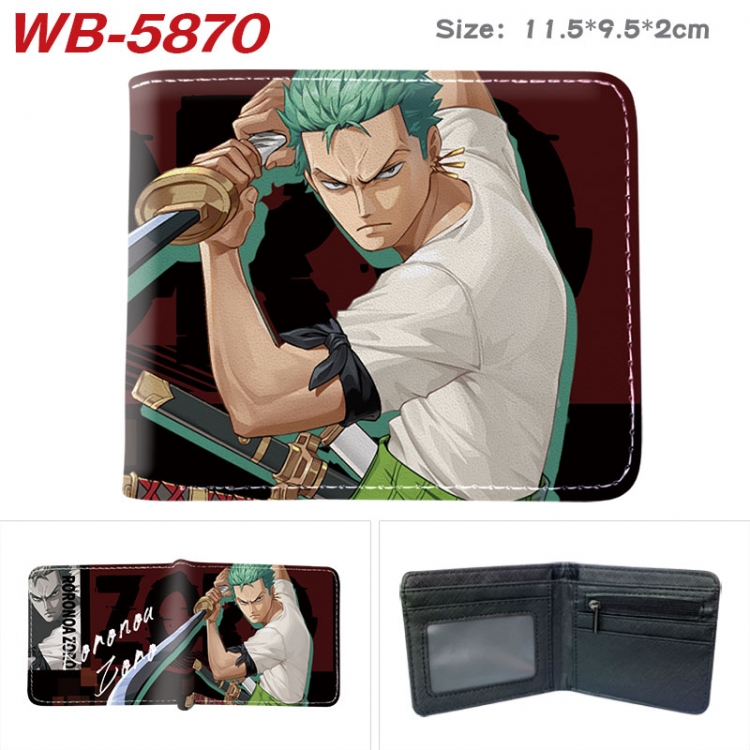 One Piece Animation color PU leather half fold wallet 11.5X9X2CM  WB-5870A