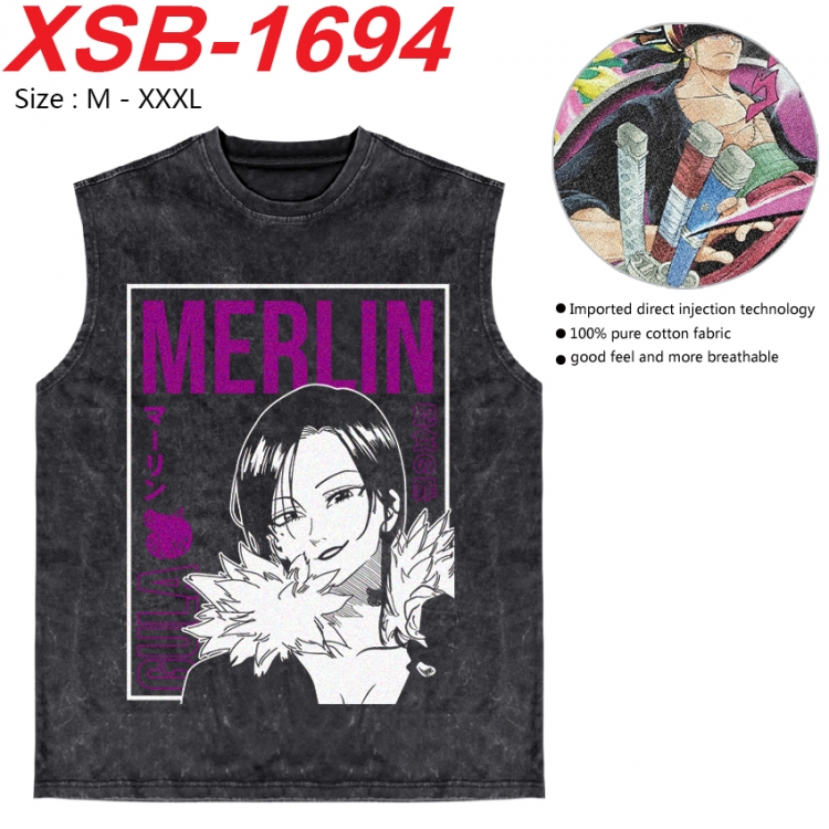 The Seven Deadly Sins Anime pure cotton wash vest T-shirt 250g M-3XL 