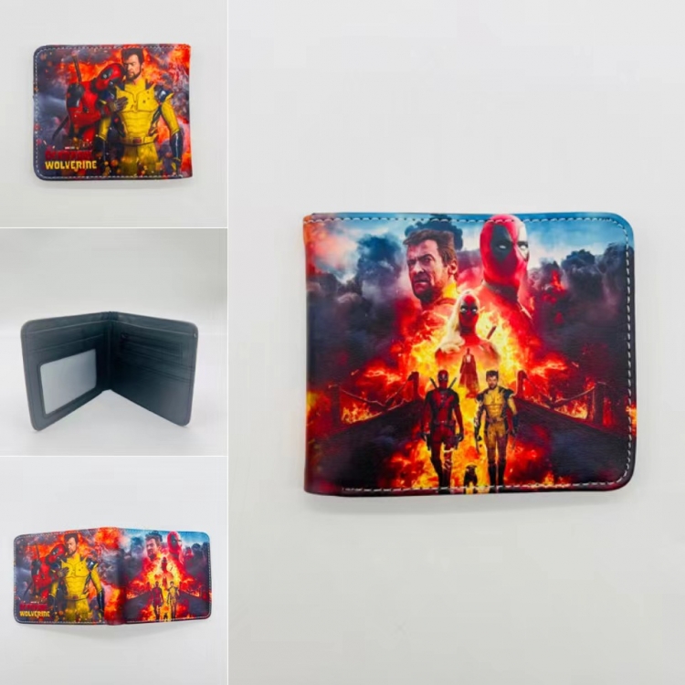 Deadpool Full color Two fold short card case wallet 11X9.5CM 4939