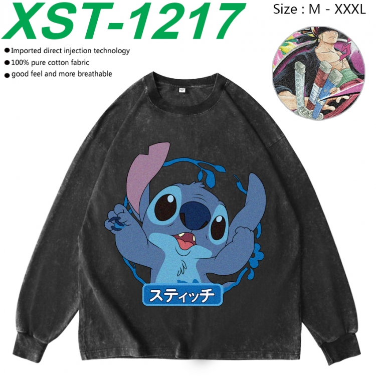  Lilo & Stitch Anime washing water pure cotton long sleeved sweatshirt from M to 3XL