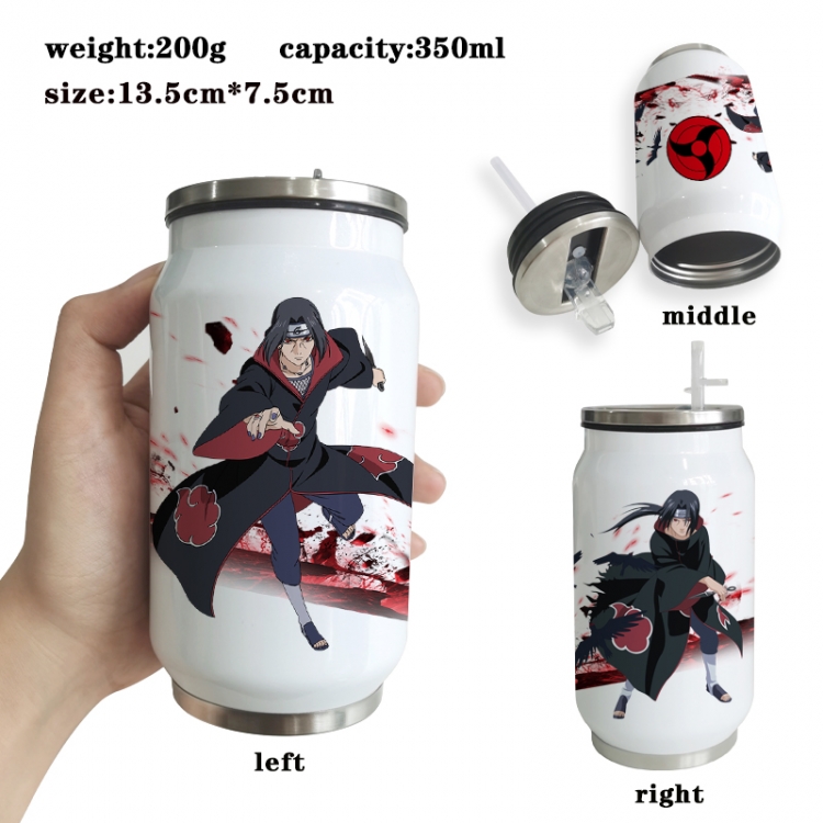 Naruto Anime Printed Stainless Steel Insulated Cup Straw Water Cup 350ML