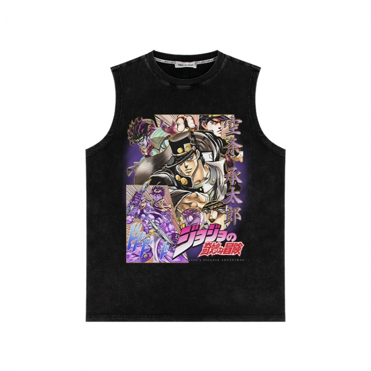 JoJos Bizarre Adventure Anime peripheral washed vest direct spray process 290g from S to 2XL