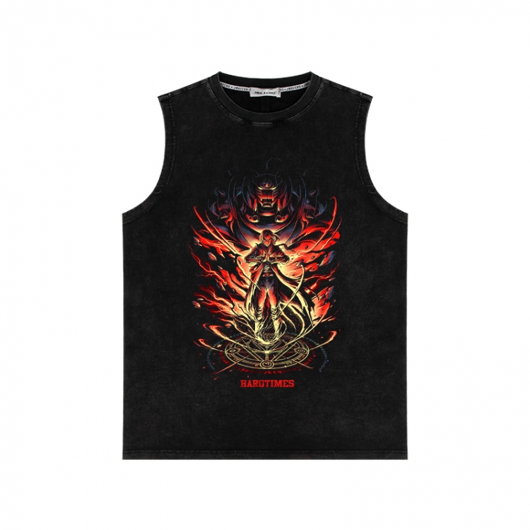 Fullmetal Alchemist Anime peripheral washed vest direct spray process 290g from S to 2XL