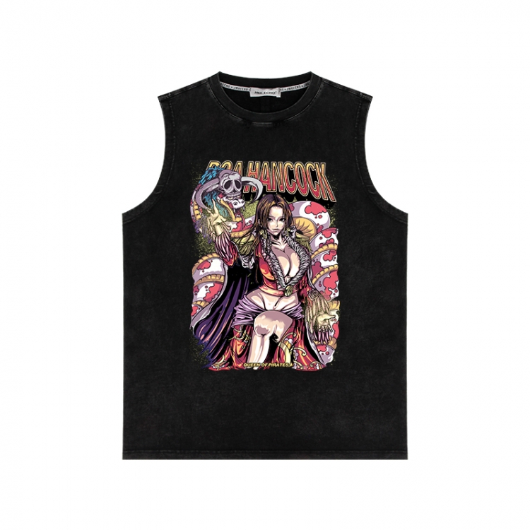 One Piece Anime peripheral washed vest direct spray process 290g from S to 2XL