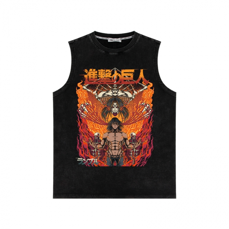 Shingeki no Kyojin Anime peripheral washed vest direct spray process 290g from S to 2XL