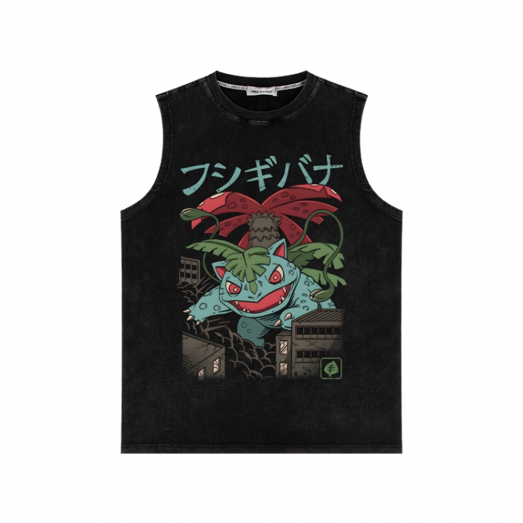 Pokemon Anime peripheral washed vest direct spray process 290g from S to 2XL