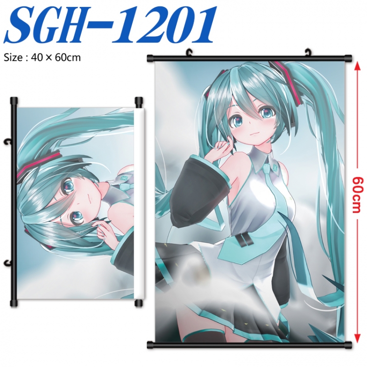 Hatsune Miku Anime digital printed pole style hanging picture Wall Scroll 40x60cm SGH-1201