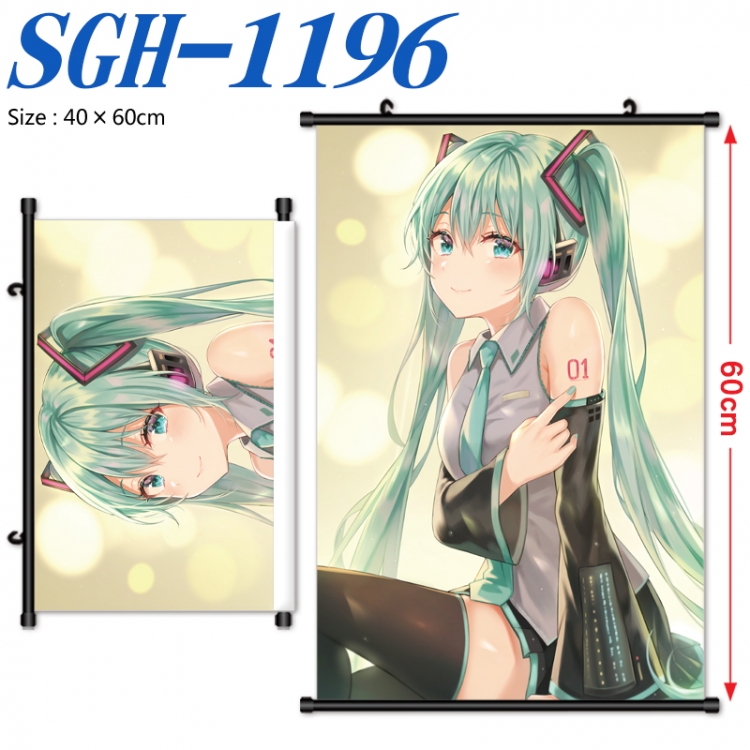 Hatsune Miku Anime digital printed pole style hanging picture Wall Scroll 40x60cm SGH-1196