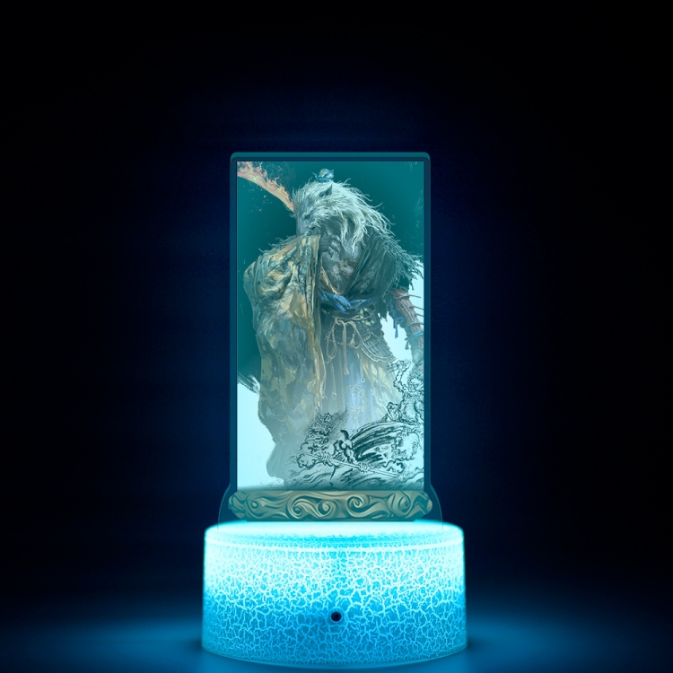 Black Myth Acrylic Night Light 16 Color-changing USB Interface Box Set 19X7X4CM white base