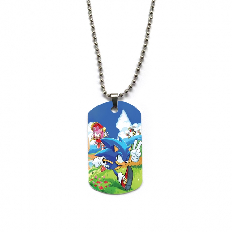 Sonic The Hedgehog Anime double-sided full color printed military brand necklace price for 5 pcs