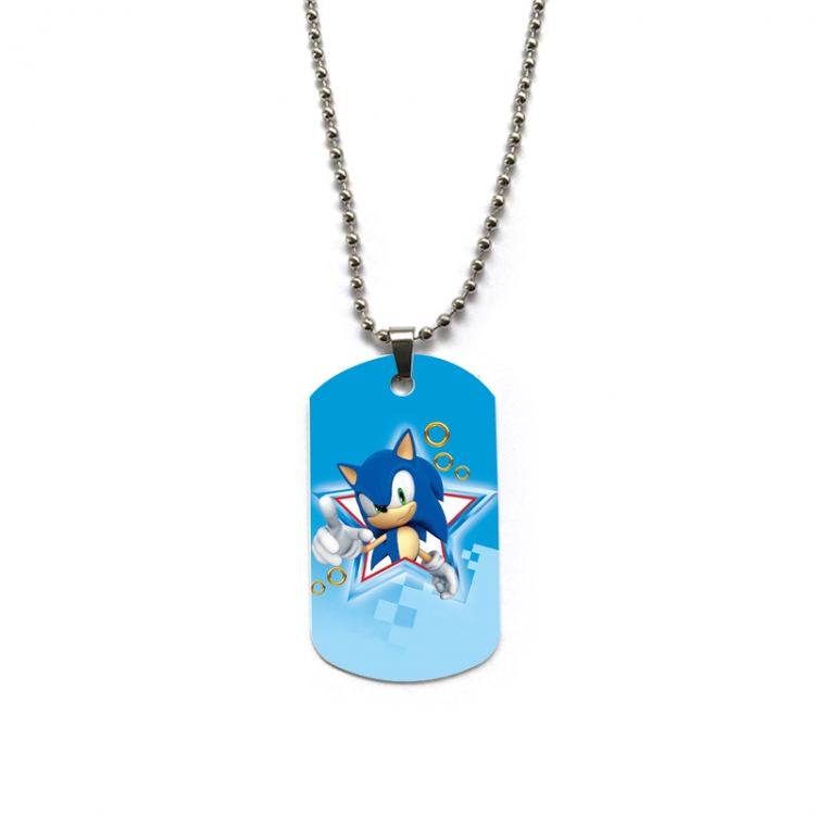 Sonic The Hedgehog Anime double-sided full color printed military brand necklace price for 5 pcs