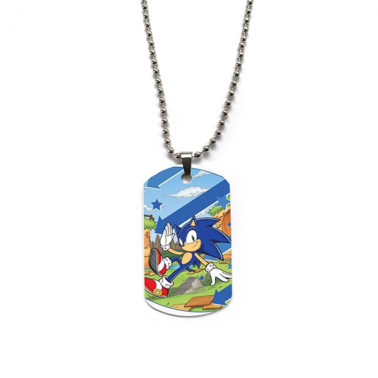 Sonic The Hedgehog Anime double-sided full color printed military brand necklace price for 5 pcs