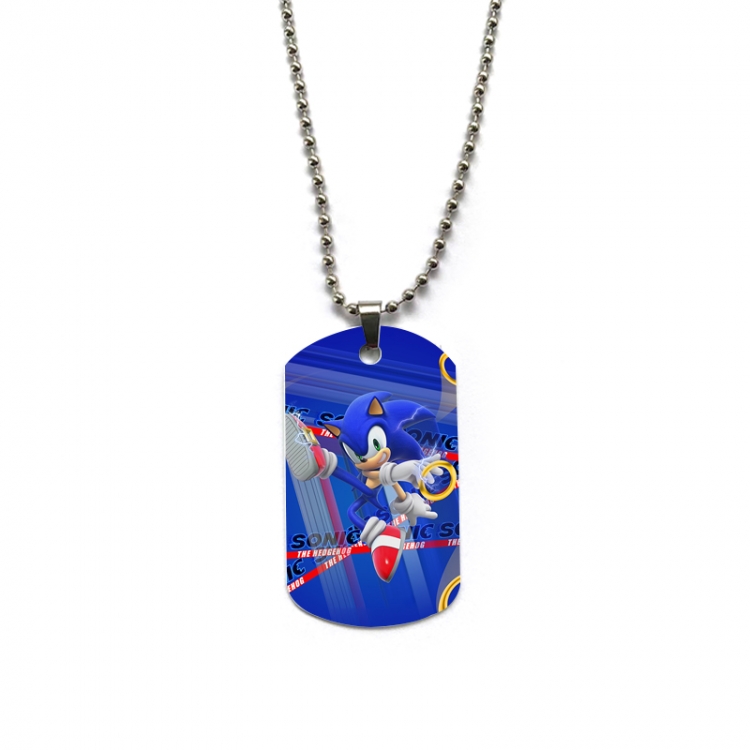 Sonic The Hedgehog Anime double-sided full color printed military brand necklace price for 5 pcs