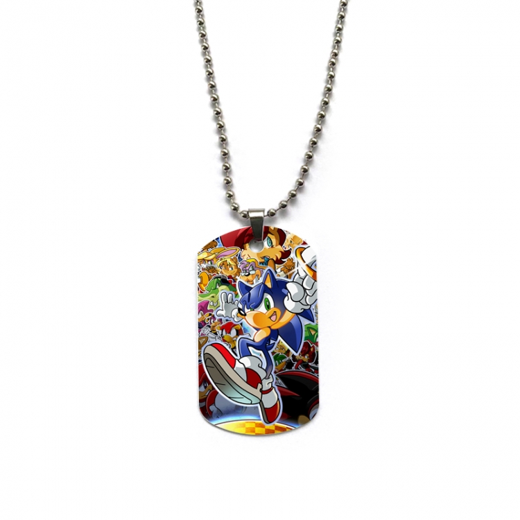 Sonic The Hedgehog Anime double-sided full color printed military brand necklace price for 5 pcs