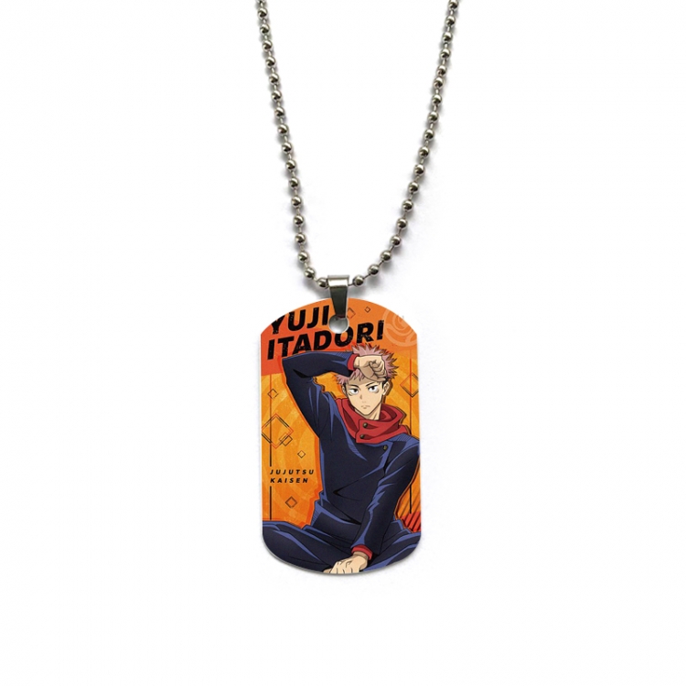 Jujutsu Kaisen Anime double-sided full color printed military brand necklace price for 5 pcs