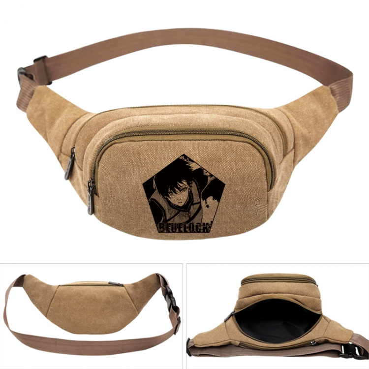 BLUE LOCK Anime khaki canvas waist bag 27X14X5CM