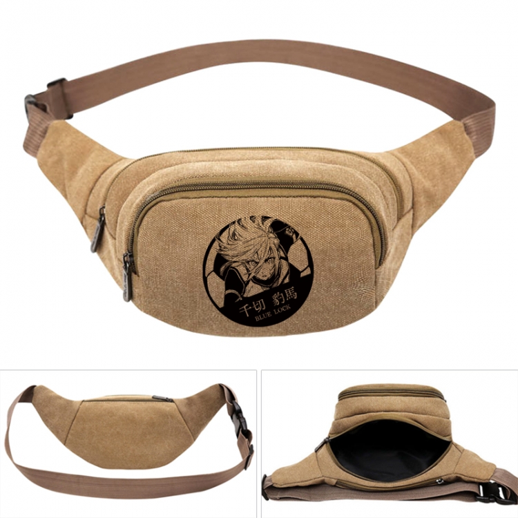 BLUE LOCK Anime khaki canvas waist bag 27X14X5CM