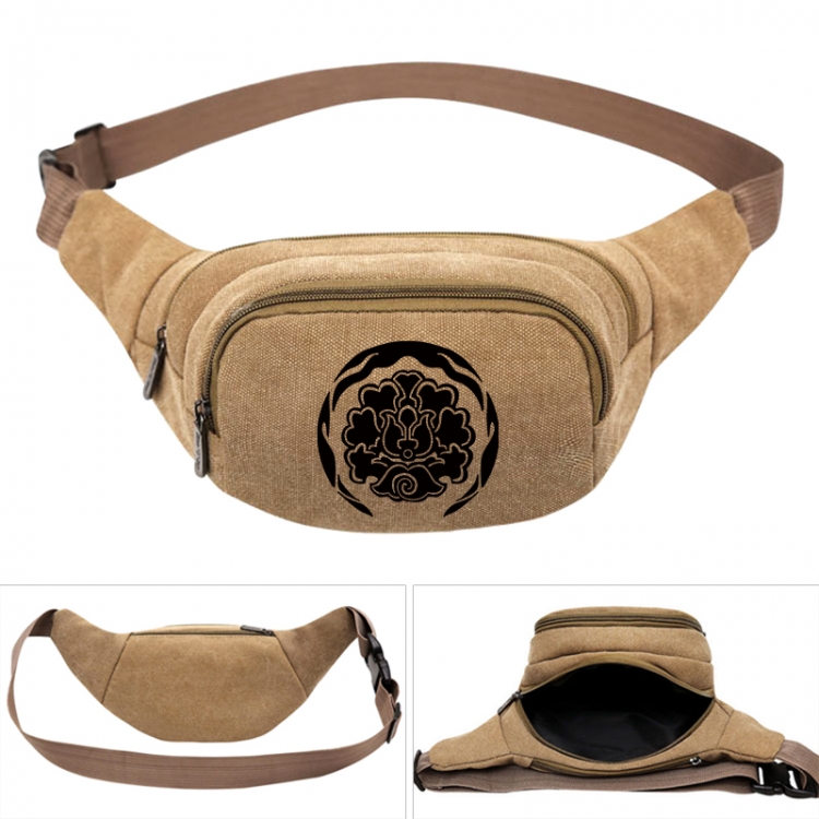 The wizard of the de Anime khaki canvas waist bag 27X14X5CM